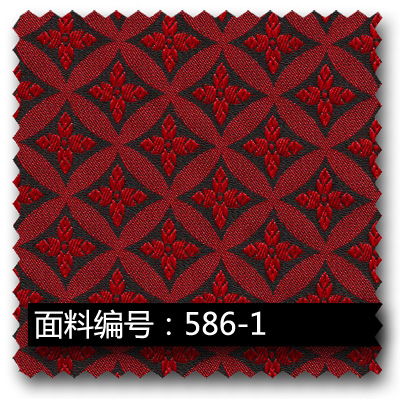 红色方菱格高密度提花布面料 586-1