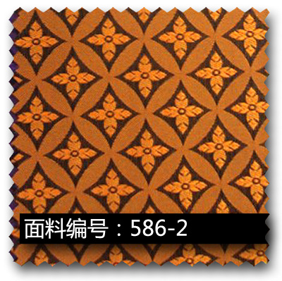 橘黄色方菱格高密度提花布面料 586-2