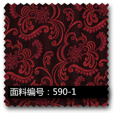 红色欧式复古花纹高密度提花布面料 590-1