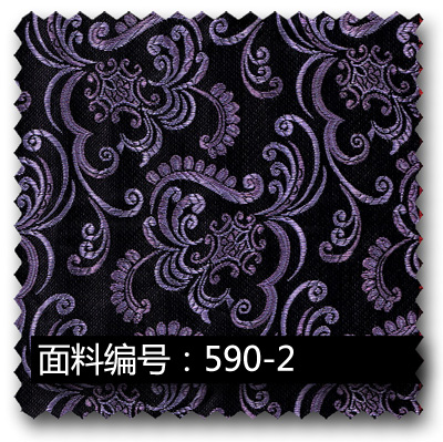 紫色欧式复古花纹高密度提花布面料 590-2
