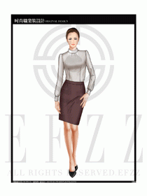女时尚职业装长袖衬衫设计图227