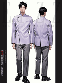 蛋糕店面点烘焙师夏服紫色制服手绘案例