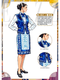 吐鲁番酒店宾馆餐厅服务员马甲工作服手绘图