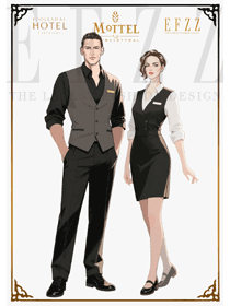 灰黑质感情绪：马甲式西餐工作服的层次美学