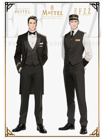 墨色鎏金：优雅的星级酒店殿堂礼宾工作服装设计