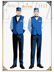 宝蓝马甲：星级酒店门童行李生工作服的干练符号