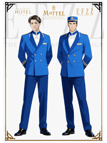 宝蓝立领：星级酒店行李生工作服的礼仪着装设计