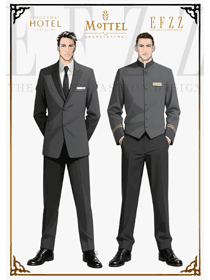 灰金礼序：星级酒店门童工作服的殿堂级礼仪着装