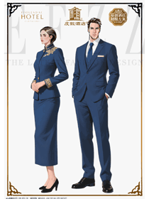 藏蓝金纹：度假酒店VIP宾客经理专属工装定制设计图
