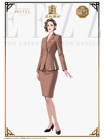 收腰双排扣：女式大堂服务岗的优雅实用制服