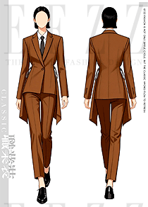 「驼棕精英」原创手绘单排扣经典职业西装高清设计图