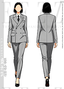 雾灰色原创定制女式春秋西装，双排扣里的个性设计