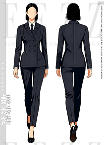 藏青蓝的职场叙事诗｜原创定制女式春秋双排扣西装