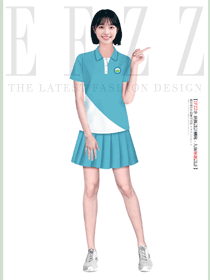 干净撞色斜裁设计高颜值夏季校服